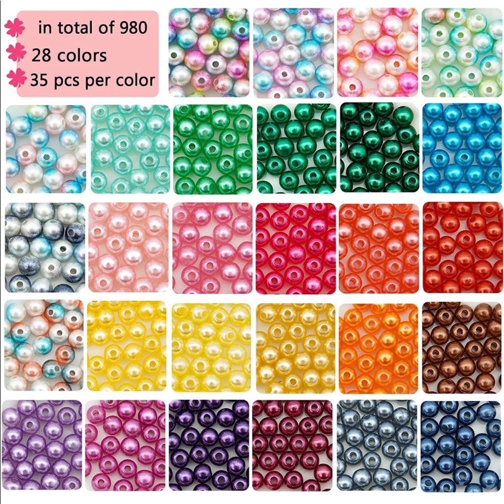 NEW in package, unopened, 8 mm beads. Set of 1,000 beads!